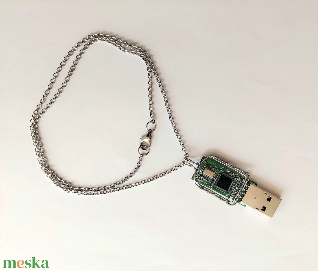 Férfi pendrive acél nyaklánc - ékszer - nyaklánc - medálos nyaklánc - Meska.hu