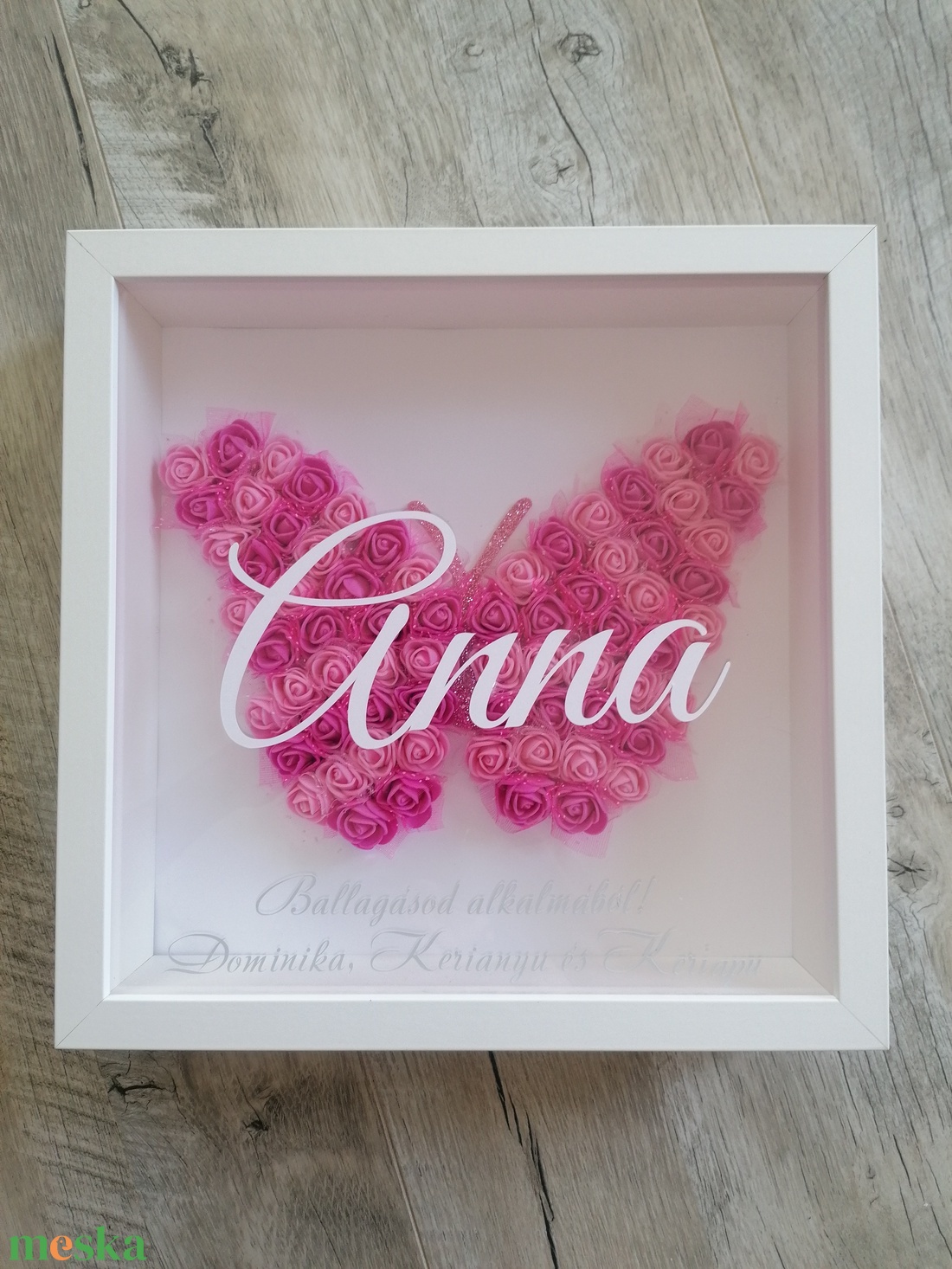 Neves képkeret / pillangó  - otthon & életmód - babaszoba, gyerekszoba - babaszoba, gyerekszoba - Meska.hu