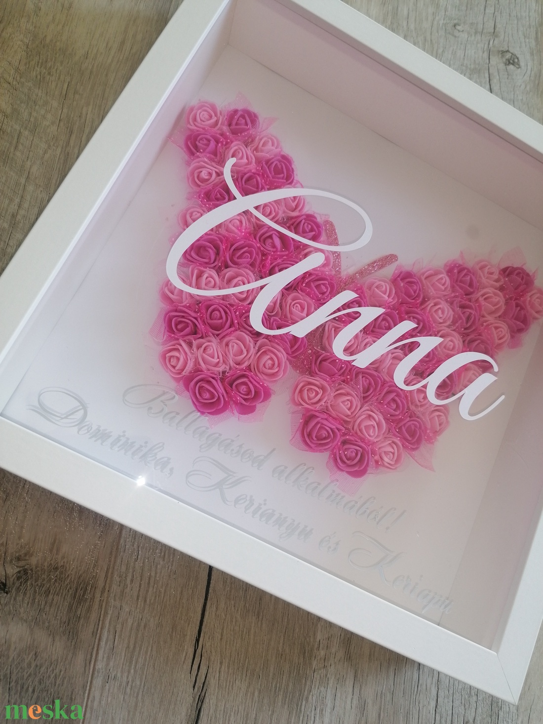 Neves képkeret / pillangó  - otthon & életmód - babaszoba, gyerekszoba - babaszoba, gyerekszoba - Meska.hu