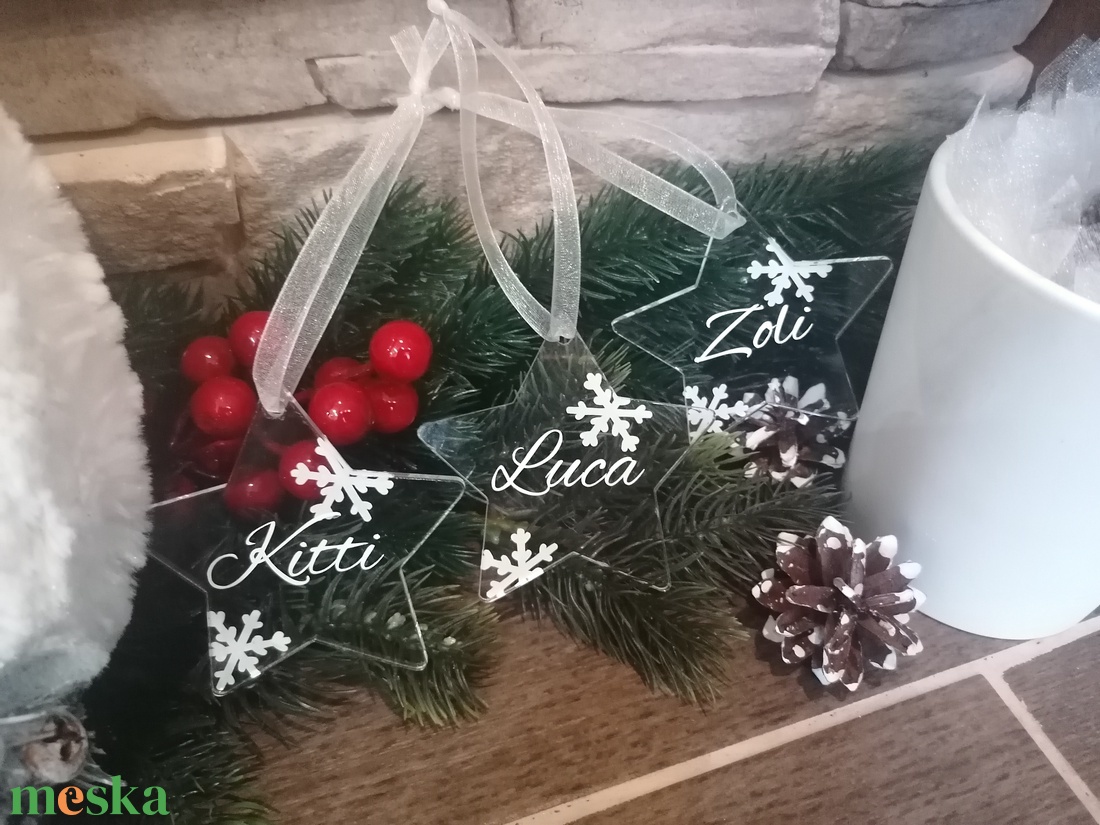 Névre szóló karácsonyfadísz - karácsony - karácsonyi lakásdekoráció - karácsonyfadíszek - Meska.hu