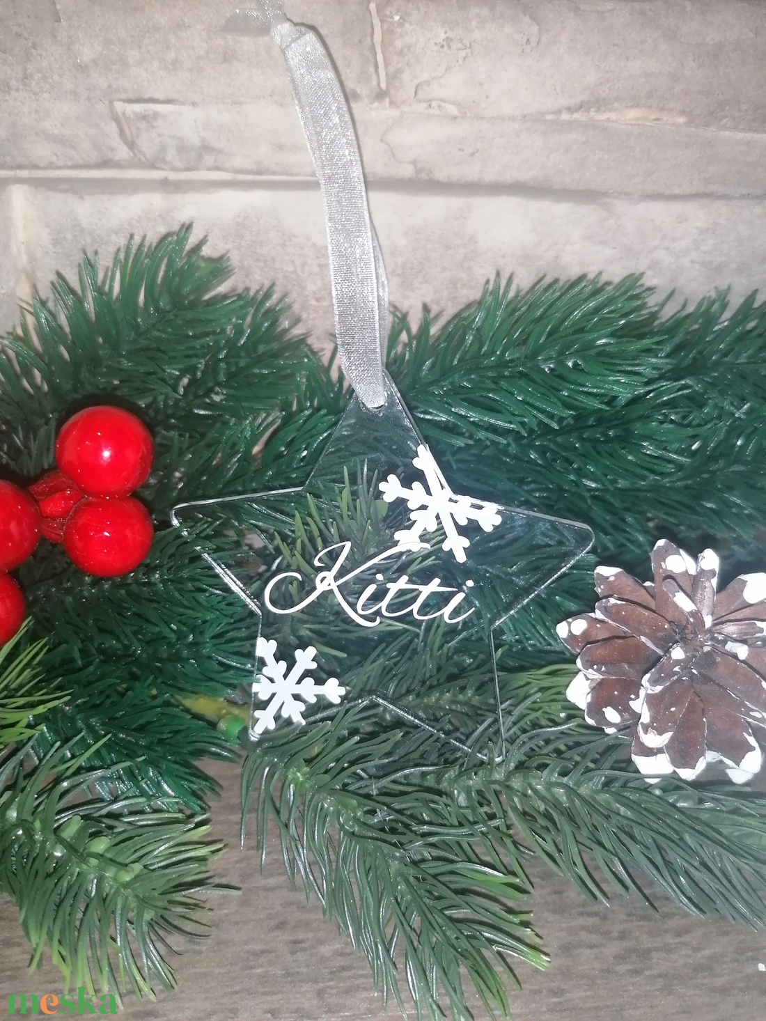 Névre szóló karácsonyfadísz - karácsony - karácsonyi lakásdekoráció - karácsonyfadíszek - Meska.hu