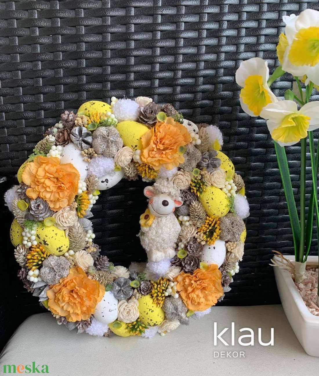 Ajtódísz, kopogtató báránnyal - otthon & életmód - dekoráció - ajtó- és ablak dekoráció - ajtódísz & kopogtató - Meska.hu