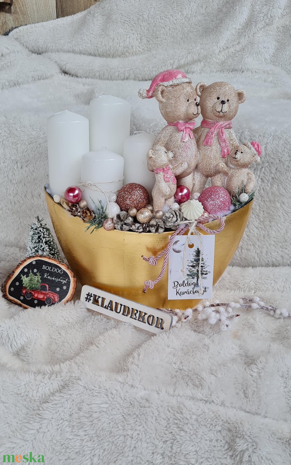 Adventi tál macival - karácsony - adventi díszek - adventi gyertyadíszek és koszorúdíszek - Meska.hu Adventi tál macival - karácsony - adventi díszek - adventi gyertyadíszek és koszorúdíszek - Meska.hu