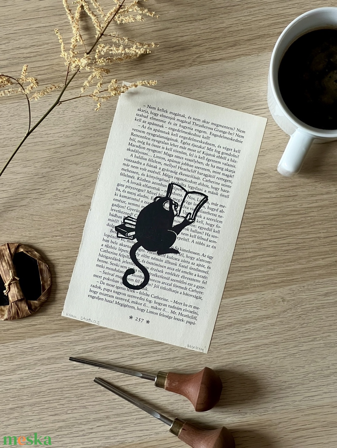 Egyedi Linómetszet - Majmos könyvlap - művészet - grafika & illusztráció - művészi nyomat - Meska.hu Egyedi Linómetszet - Majmos könyvlap - művészet - grafika & illusztráció - művészi nyomat - Meska.hu