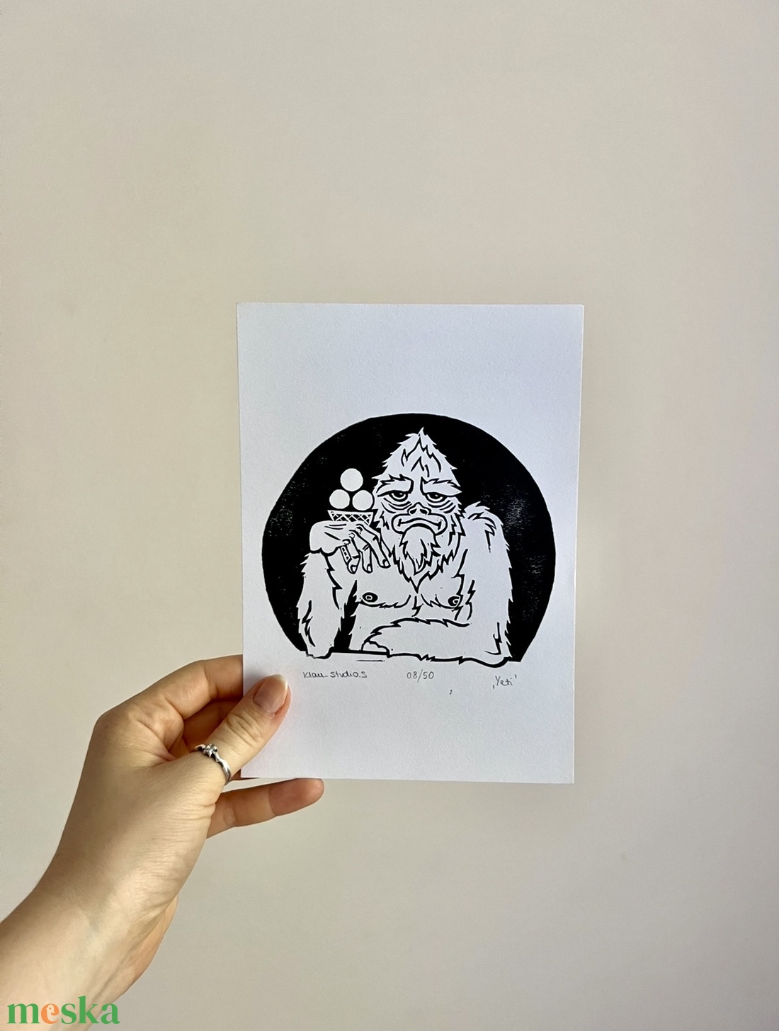 Egyedi Linómetszet - Yeti - művészet - grafika & illusztráció - művészi nyomat - Meska.hu Egyedi Linómetszet - Yeti - művészet - grafika & illusztráció - művészi nyomat - Meska.hu