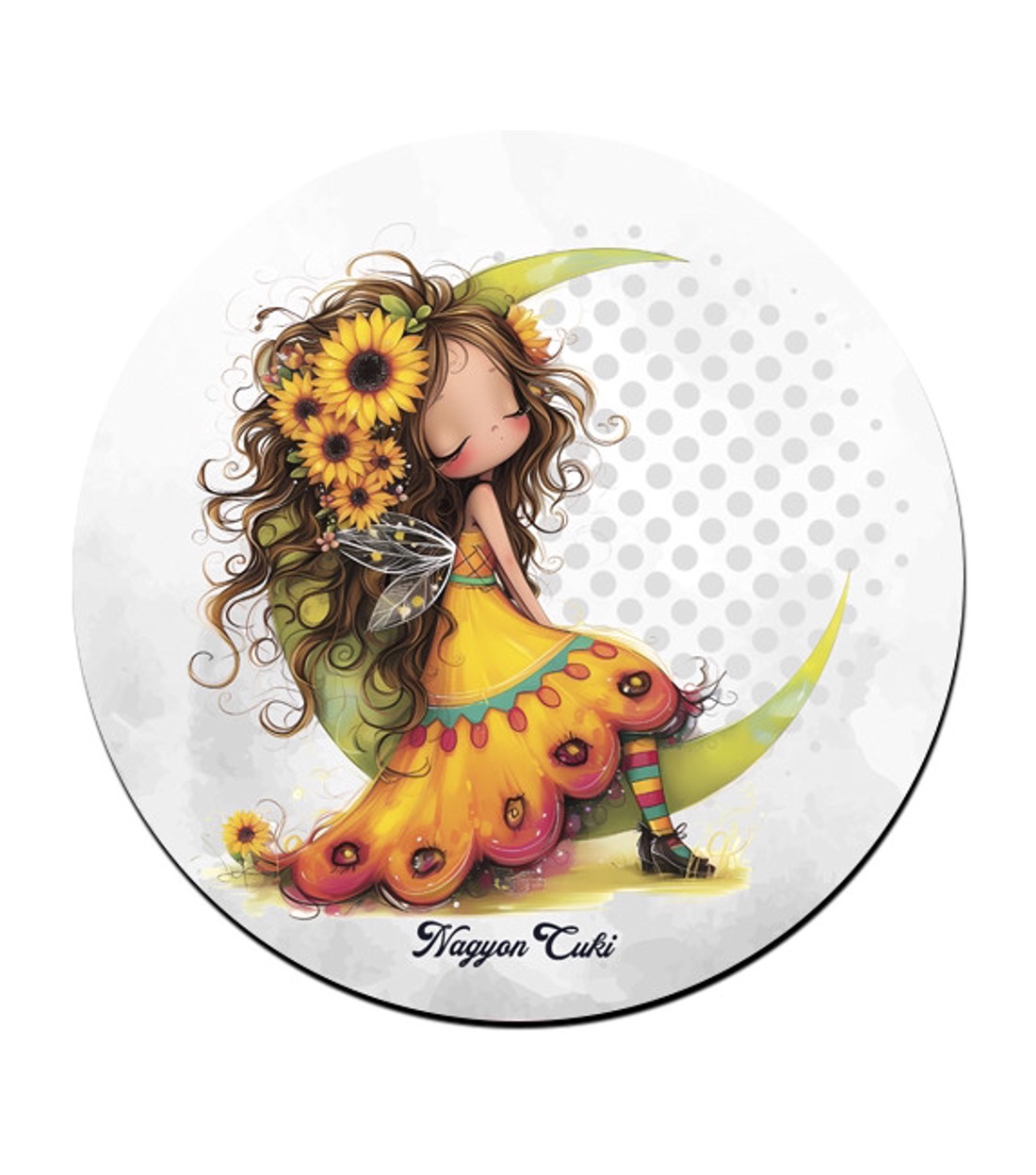 3 db aranyos napraforgós tündérlány kör alakú alátét szett (#66) -  - Meska.hu