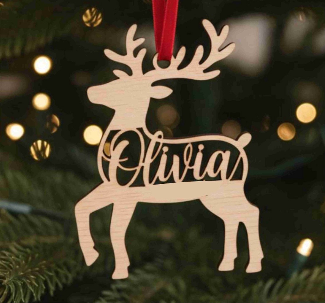 Karácsonyfadísz szarvas megszemélyesítve -  - Meska.hu