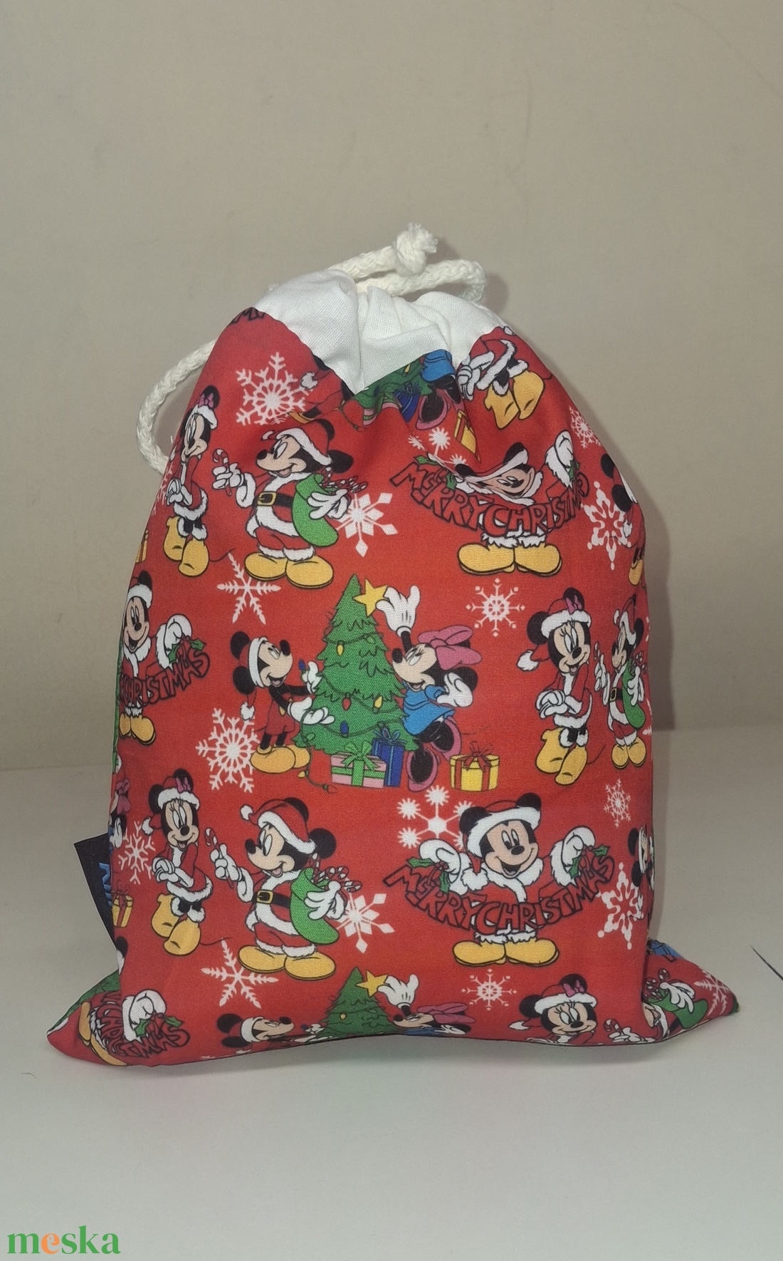 Mickey és Mimie mikulászsák vagy ajándék átadó - karácsony - mikulás - mikulás zsák - Meska.hu