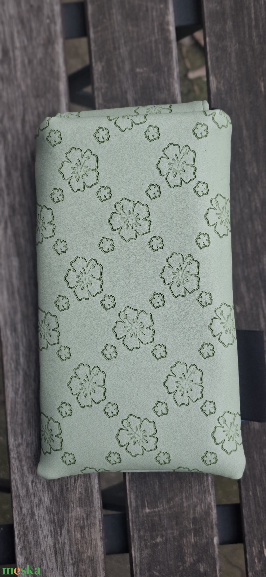 Virág mintás ,zöld mobiltok vagy szemüvegtok - táska & tok - pénztárca & más tok - telefontok - Meska.hu