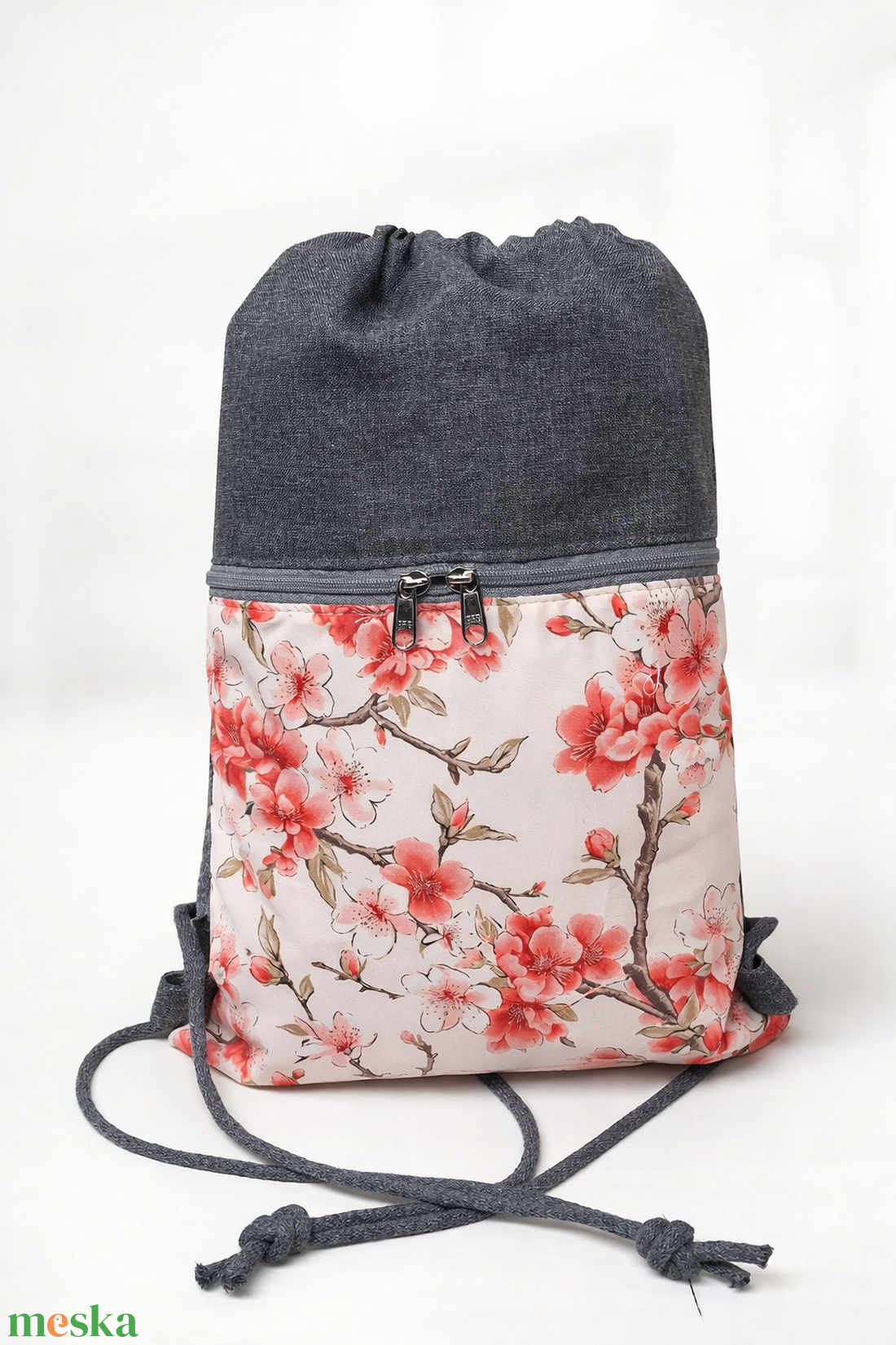 Virágos tornazsák - táska & tok - hátizsák - tornazsák, gymbag - Meska.hu