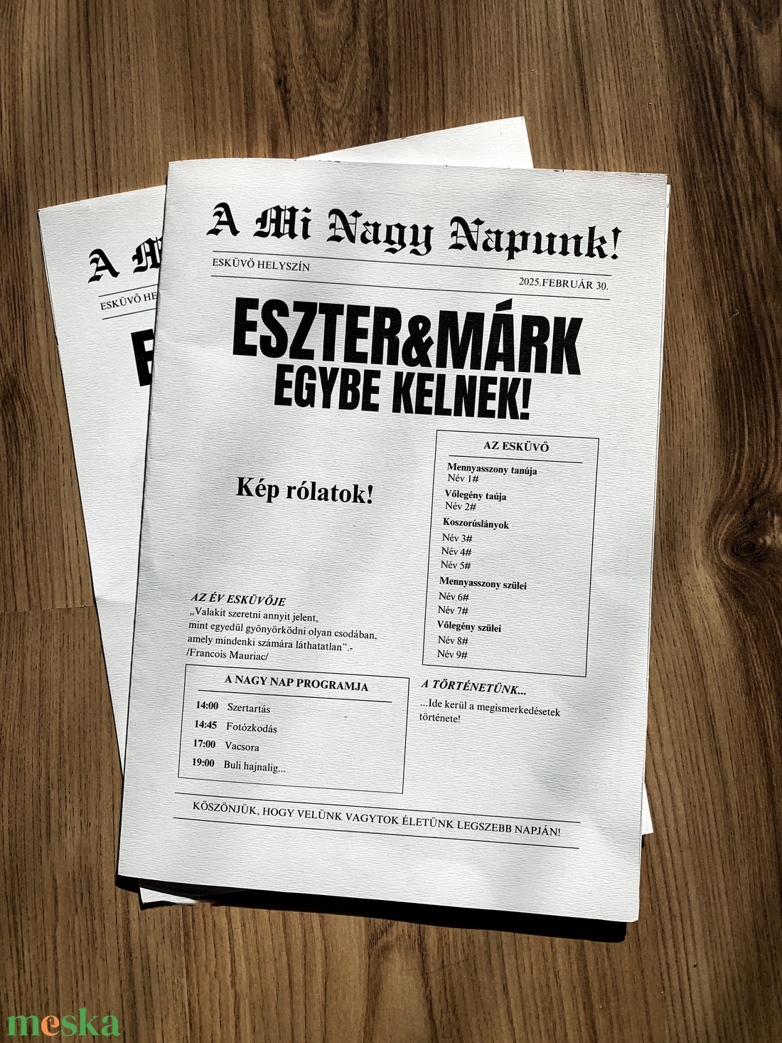 Esküvői újság - esküvő - emlék & ajándék - köszönőajándék - Meska.hu