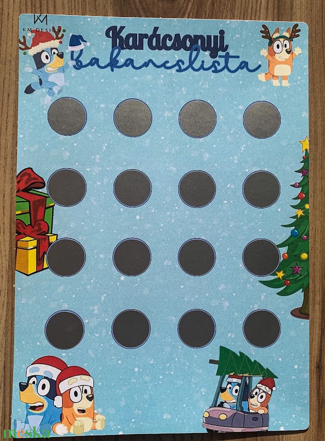 Karácsonyi kaparós bakancslista - Bluey és Bingo - karácsony - karácsonyi ajándékozás - karácsonyi képeslap, üdvözlőlap, ajándékkísérő - Meska.hu Karácsonyi kaparós bakancslista - Bluey és Bingo - karácsony - karácsonyi ajándékozás - karácsonyi képeslap, üdvözlőlap, ajándékkísérő - Meska.hu