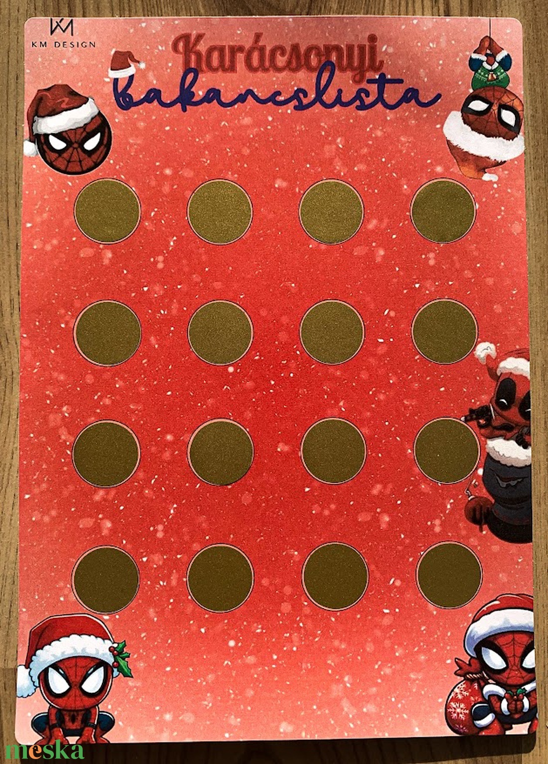 Karácsonyi kaparós bakancslista - Pókember,Deadpool - karácsony - karácsonyi ajándékozás - karácsonyi képeslap, üdvözlőlap, ajándékkísérő - Meska.hu Karácsonyi kaparós bakancslista - Pókember,Deadpool - karácsony - karácsonyi ajándékozás - karácsonyi képeslap, üdvözlőlap, ajándékkísérő - Meska.hu