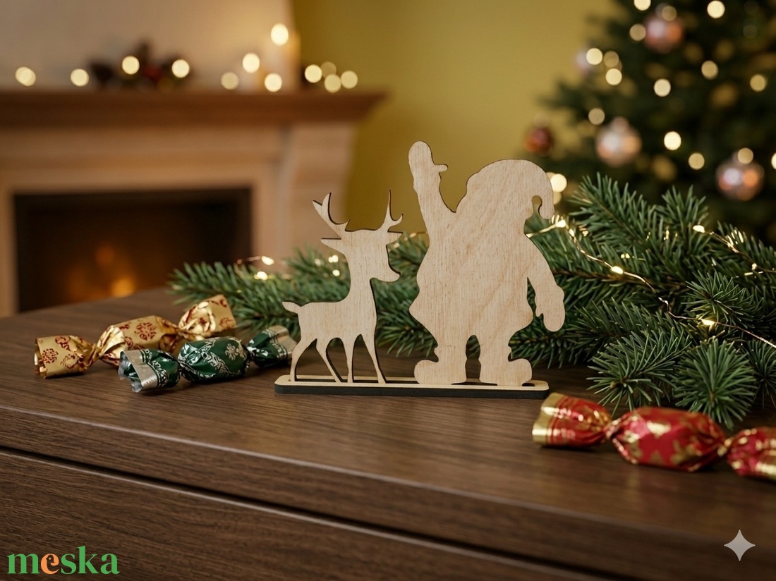 Fából készült kreatív karácsonyi asztali díszek gyermekeknek � saját kezűleg festhető, egyedi ünnepi dekoráció! - karácsony - karácsonyi lakásdekoráció - karácsonyi lakásdíszek - Meska.hu