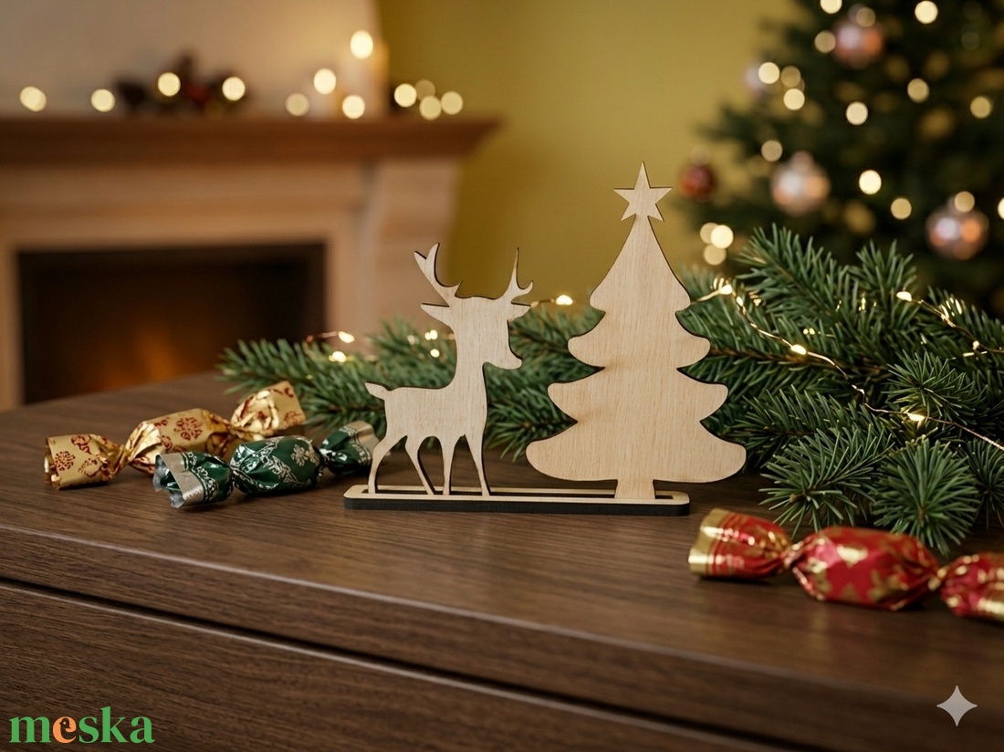 Fából készült kreatív karácsonyi asztali díszek gyermekeknek � saját kezűleg festhető, egyedi ünnepi dekoráció! - karácsony - karácsonyi lakásdekoráció - karácsonyi lakásdíszek - Meska.hu
