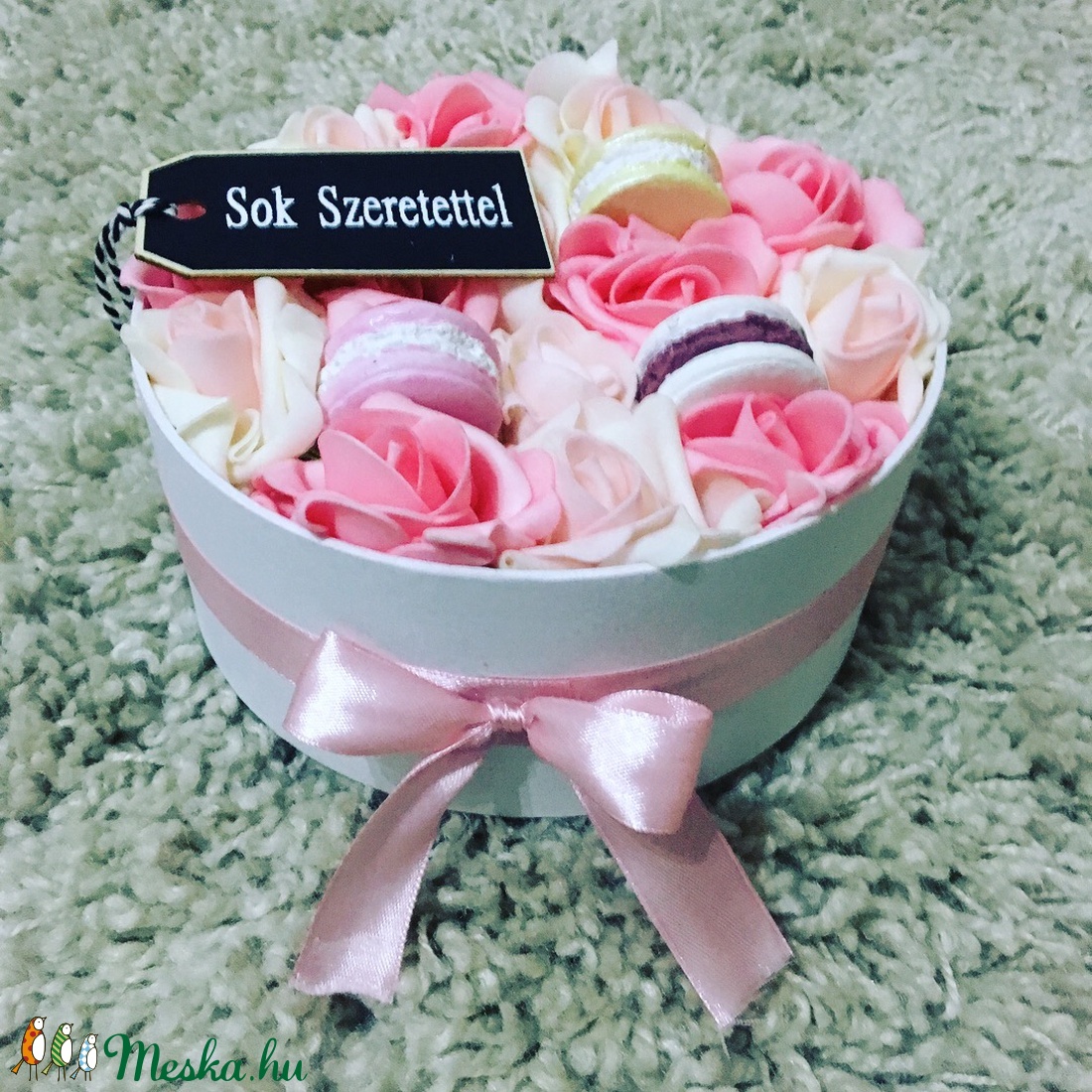 Habrózsabox macaronnal - - Meska.hu Habrózsabox macaronnal - - Meska.hu