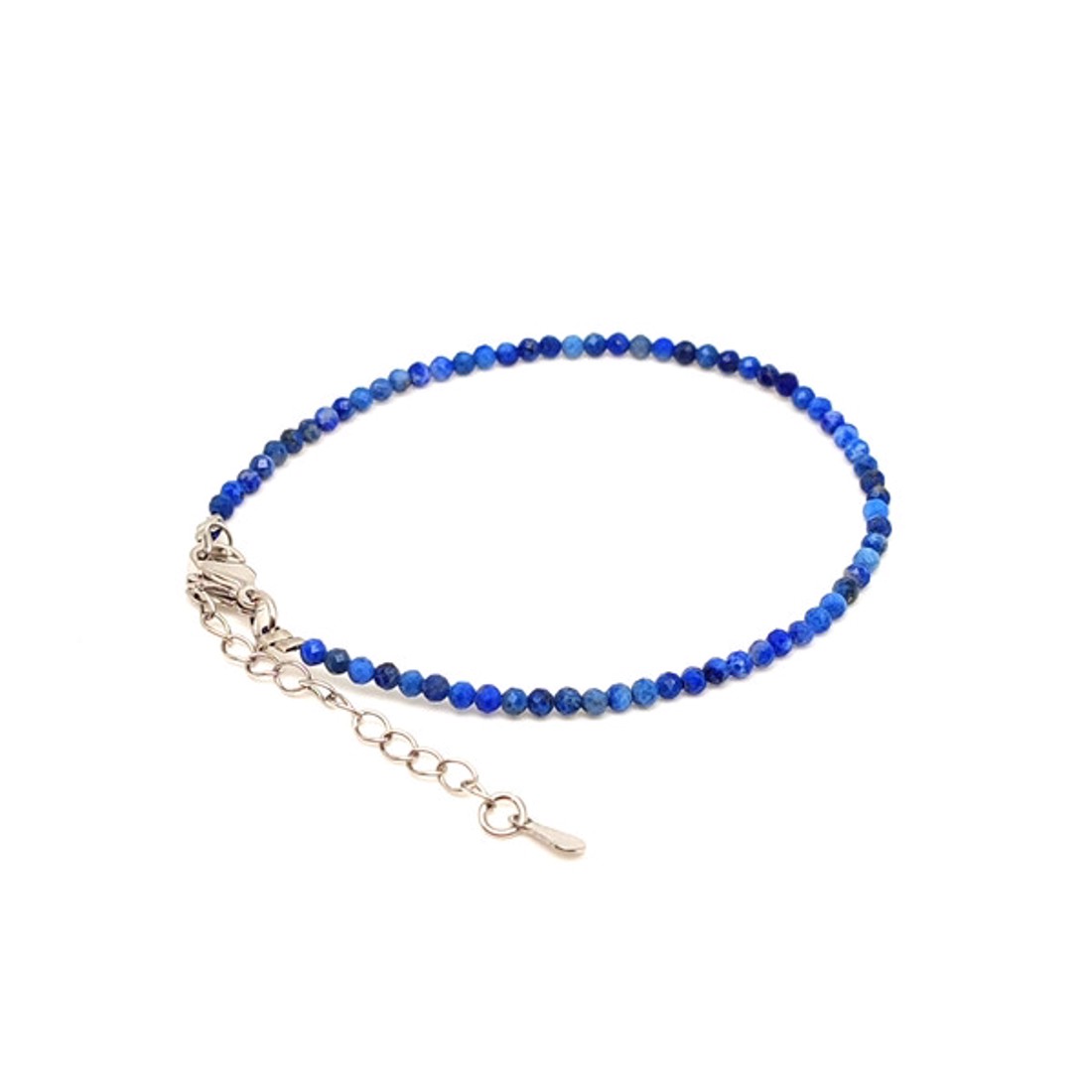 Fazettált lapis lazuli golyós ásvány karkötő állítható kapoccsal 2�2,5mm - ékszer - karkötő - ásványkarkötő - Meska.hu