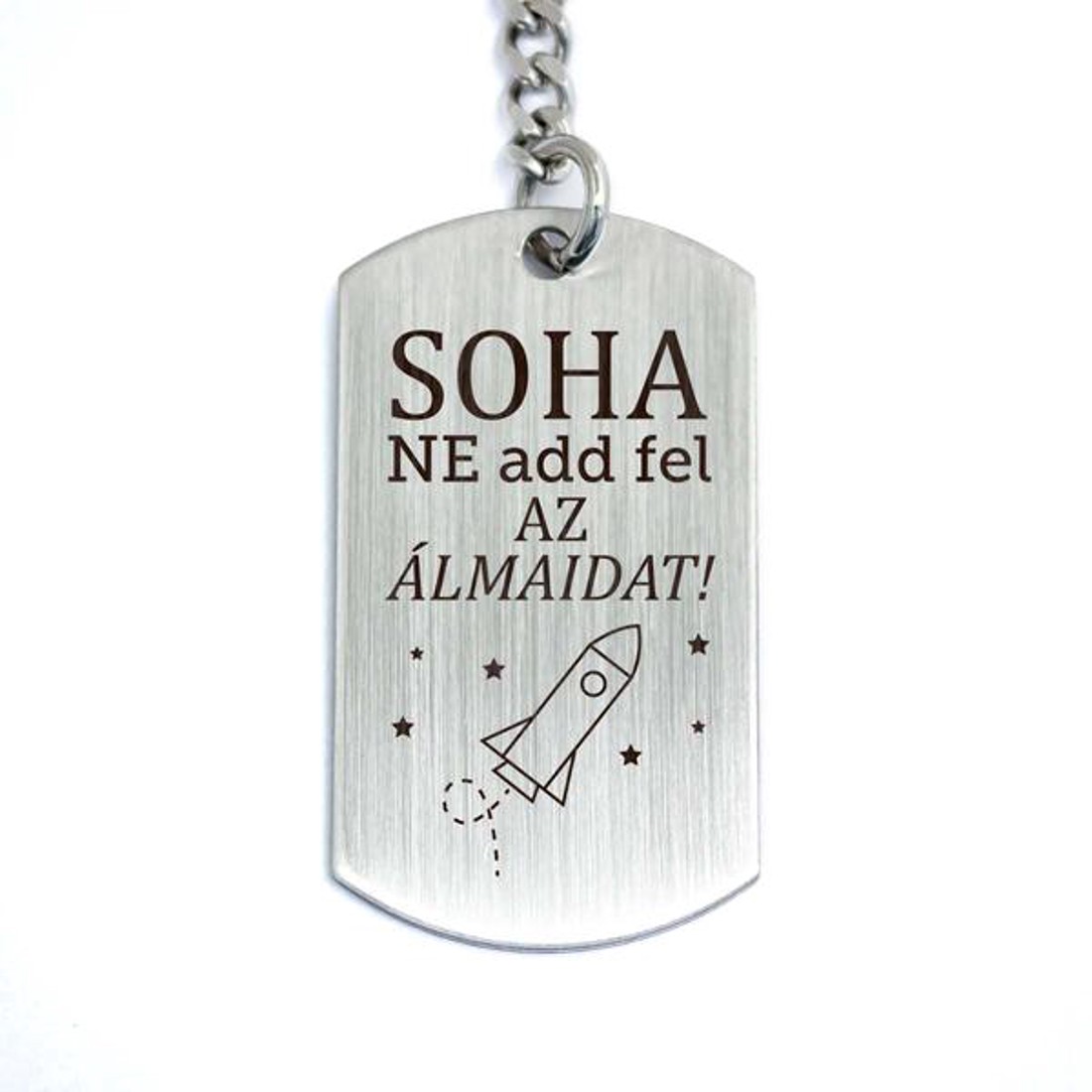 Soha ne add fel az álmaid acél medálos kulcstartó - táska & tok - kulcstartó & táskadísz - kulcstartó - Meska.hu
