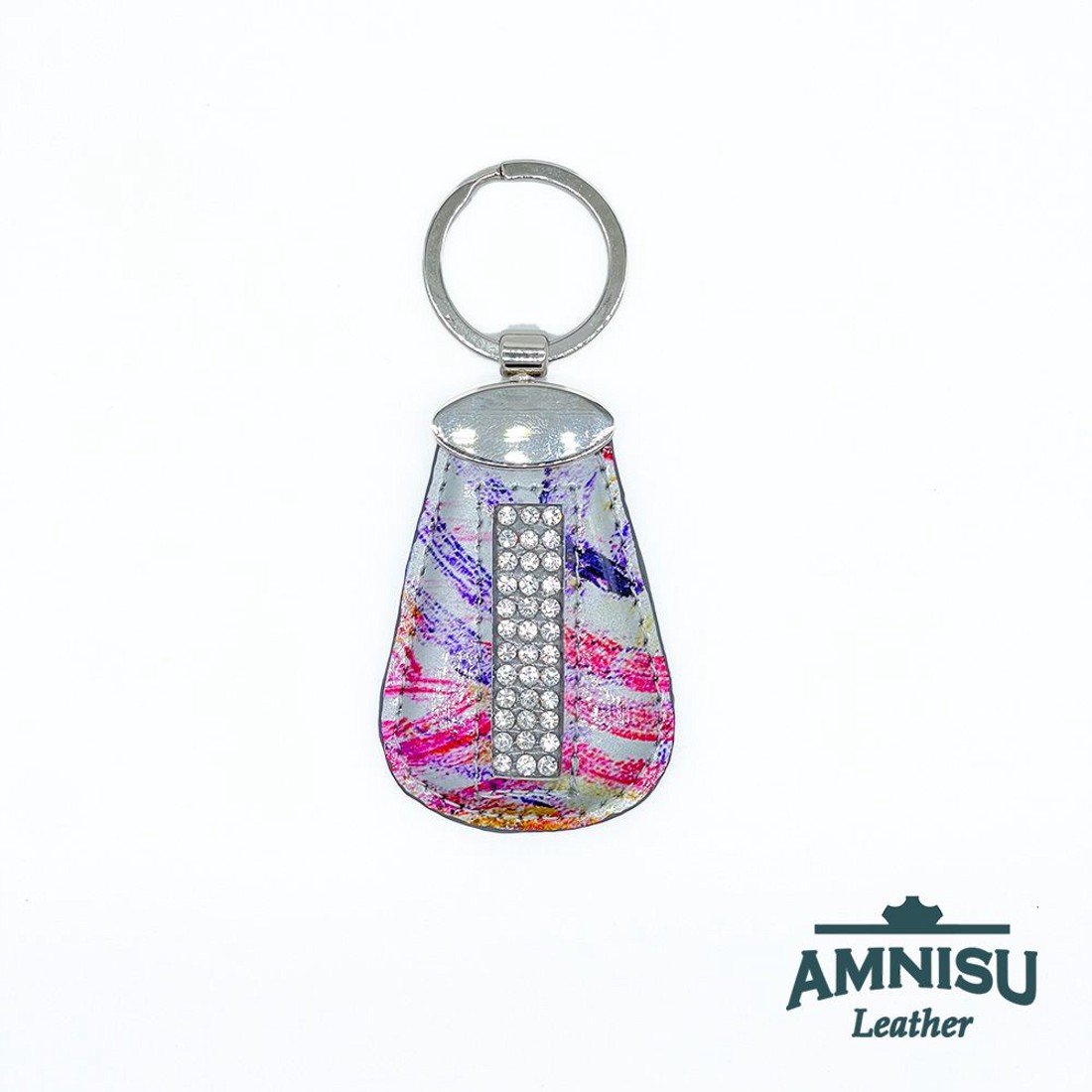Színes mintás csepp alakú kristály köves kulcstartó H4017OK - táska & tok - kulcstartó & táskadísz - kulcstartó - Meska.hu