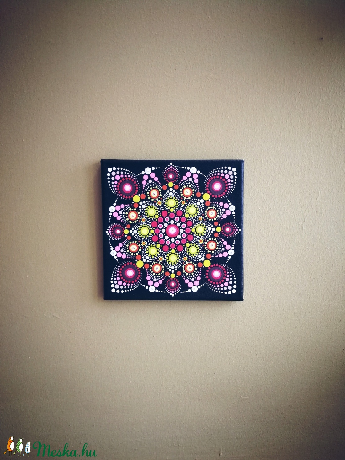 Rózsaszín dotmandala festmény swarovski kövekkel díszítve - - Meska.hu Rózsaszín dotmandala festmény swarovski kövekkel díszítve - - Meska.hu