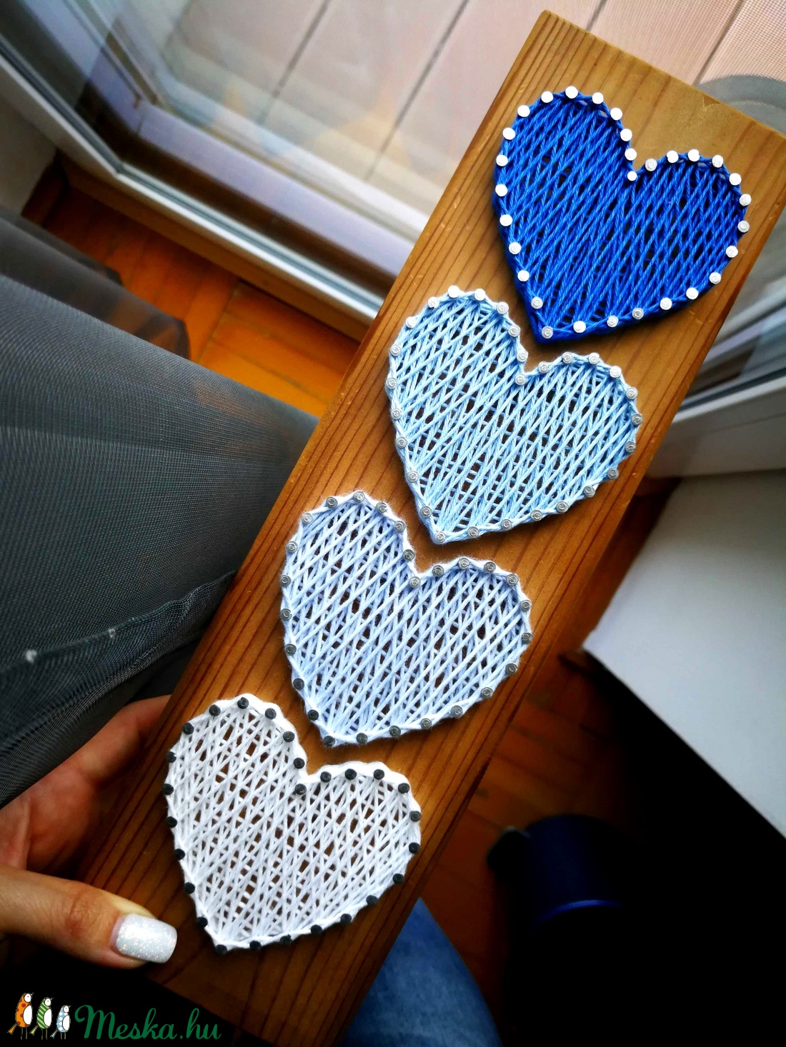 String Art Szíves Színátmenet 9x33cm -  - Meska.hu