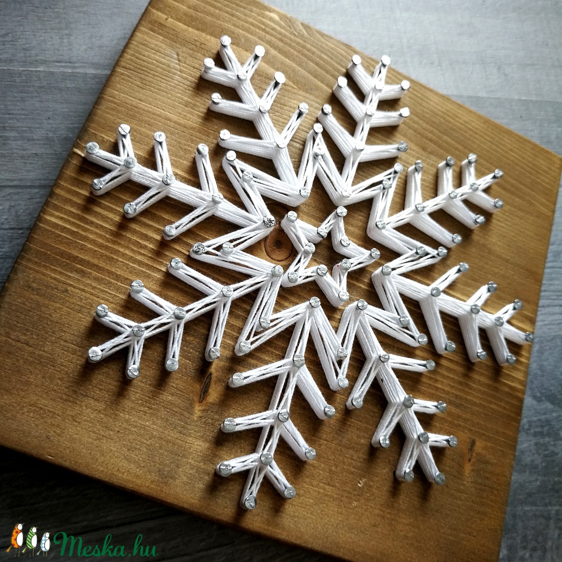 String Art Karcsonyi Hópehely Asztali vagy fali dísz - - Meska.hu String Art Karcsonyi Hópehely Asztali vagy fali dísz - - Meska.hu