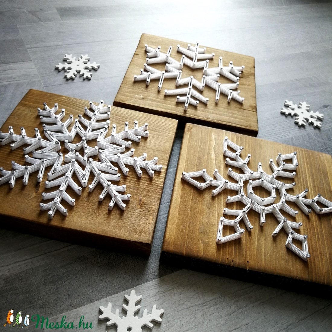 String Art Karcsonyi Hópehely Asztali vagy fali dísz - - Meska.hu String Art Karcsonyi Hópehely Asztali vagy fali dísz - - Meska.hu