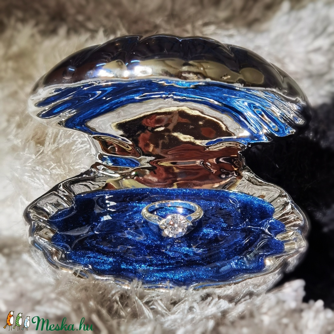 Kagyló ékszer tartó epoxy gyantával - ékszer - ékszertartó - Meska.hu