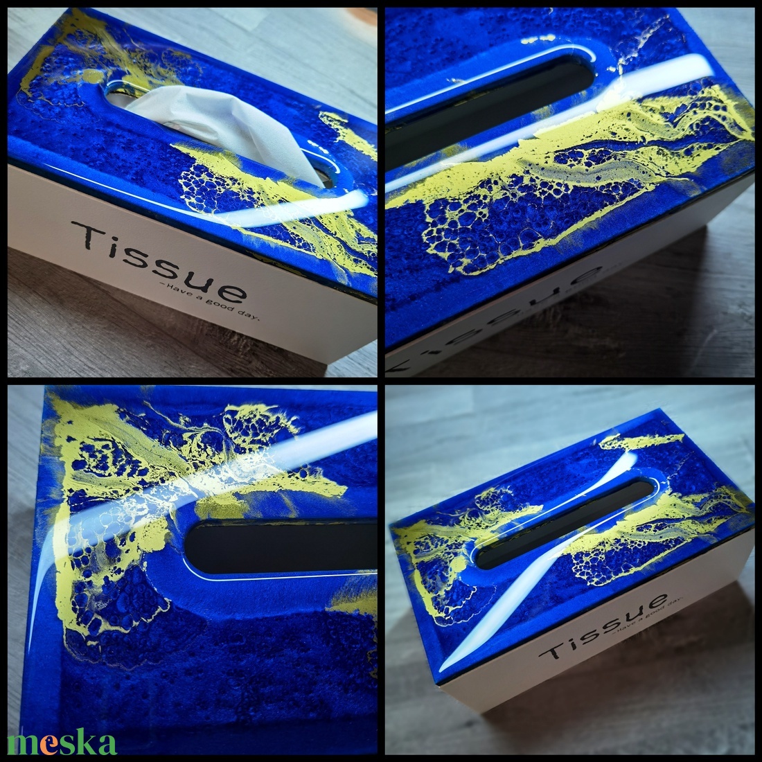 Epoxy gyantás papírzsepis doboz - otthon & életmód - dekoráció - asztal és polc dekoráció - díszdoboz - Meska.hu