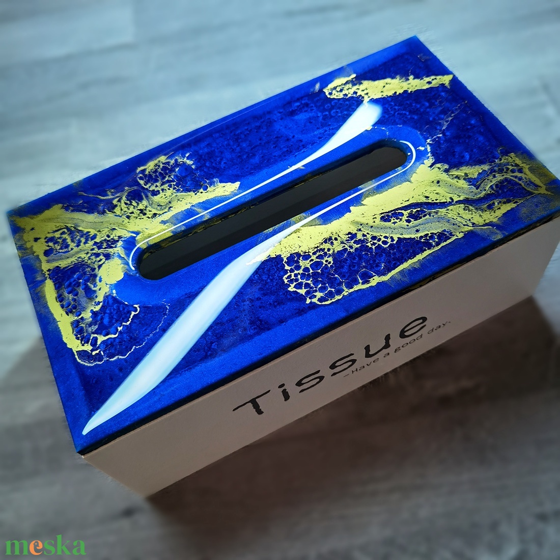 Epoxy gyantás papírzsepis doboz - otthon & életmód - dekoráció - asztal és polc dekoráció - díszdoboz - Meska.hu