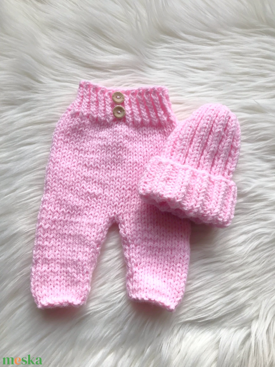 Újszülött nadrág sapkával  - ruha & divat - babaruha & gyerekruha - babafotózási ruha és kellék - Meska.hu