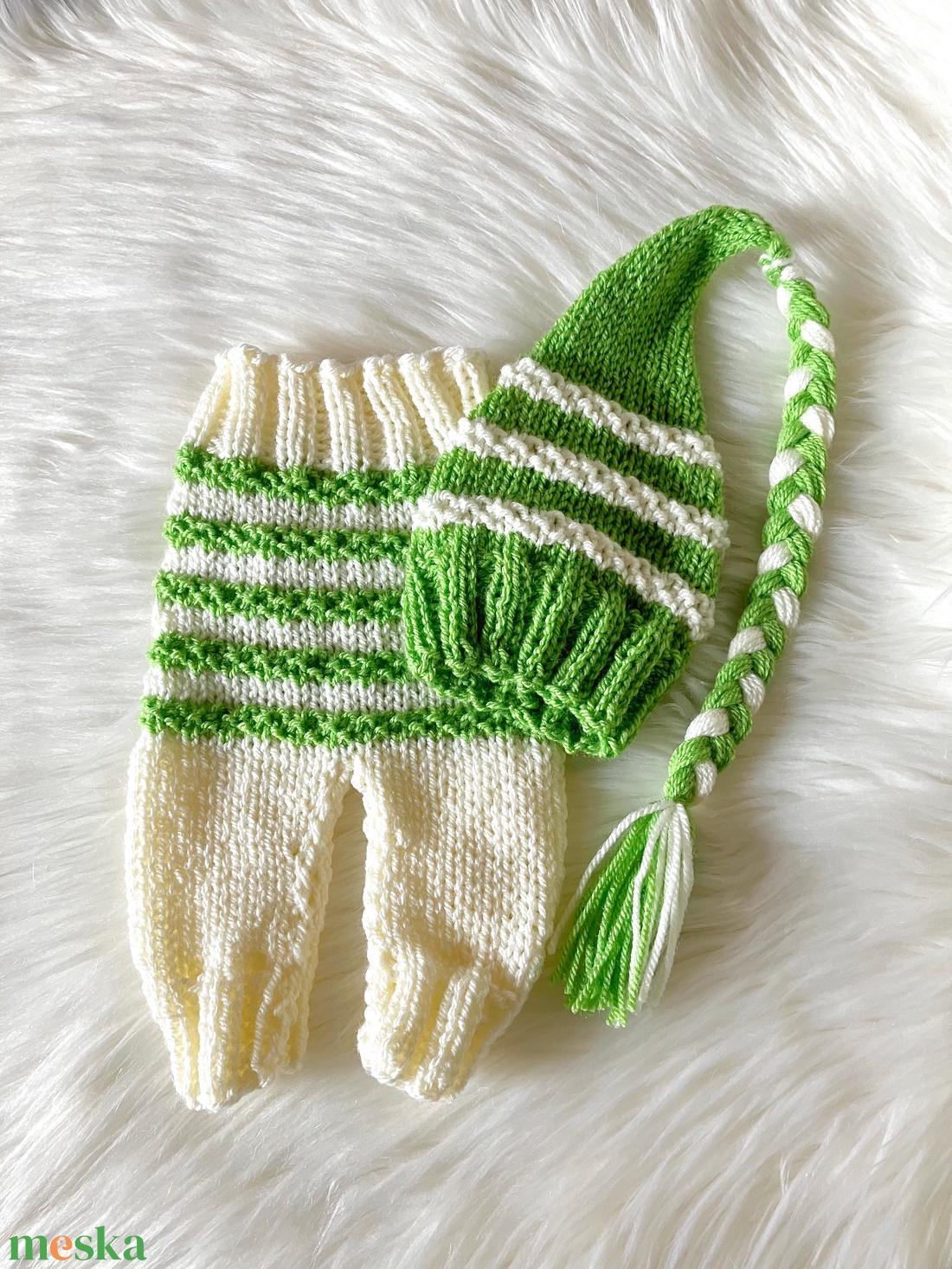 Újszülött nadrág sapkával - ruha & divat - babaruha & gyerekruha - babafotózási ruha és kellék - Meska.hu