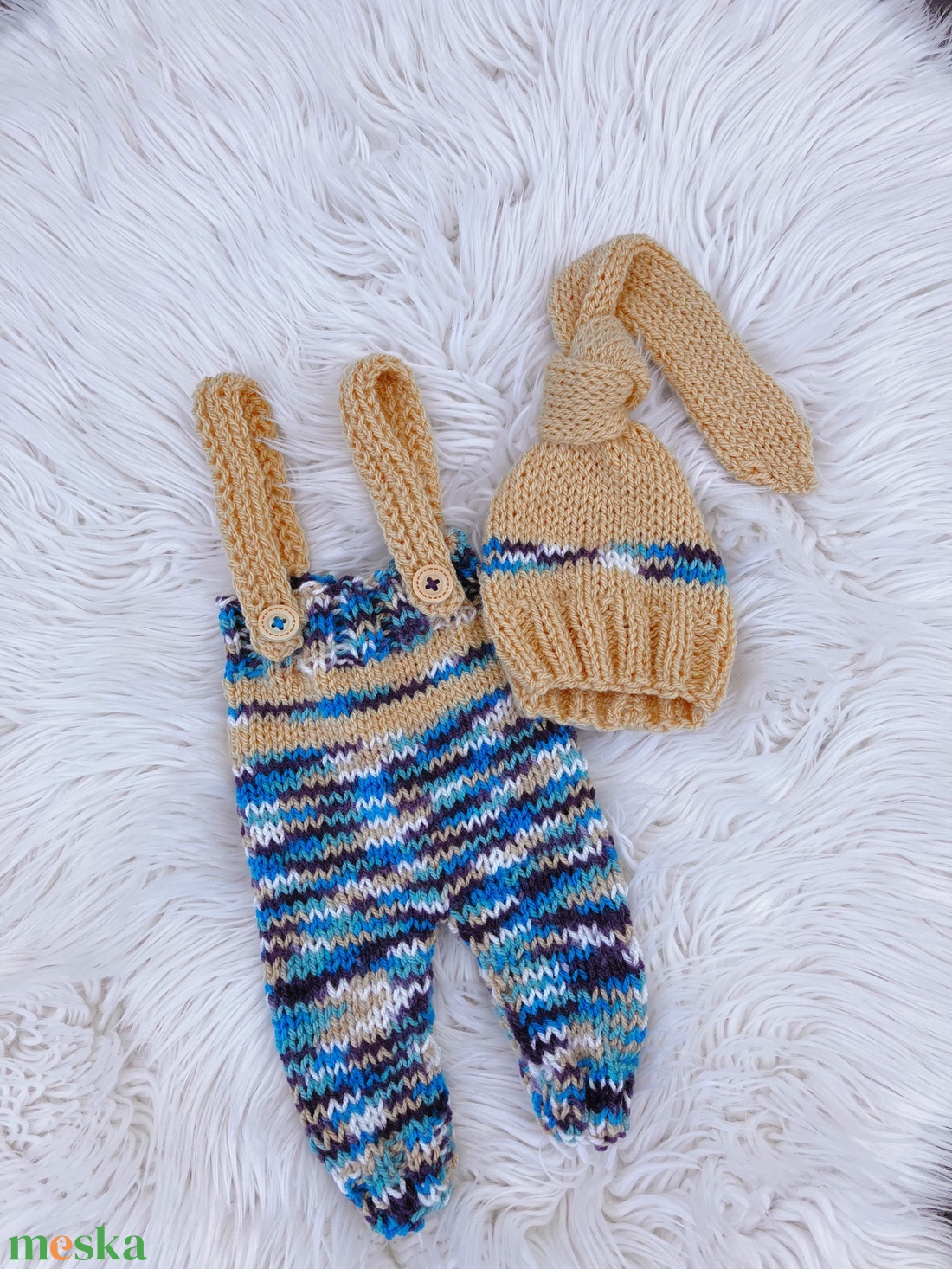 Újszülött nadrág sapkával - ruha & divat - babaruha & gyerekruha - babafotózási ruha és kellék - Meska.hu