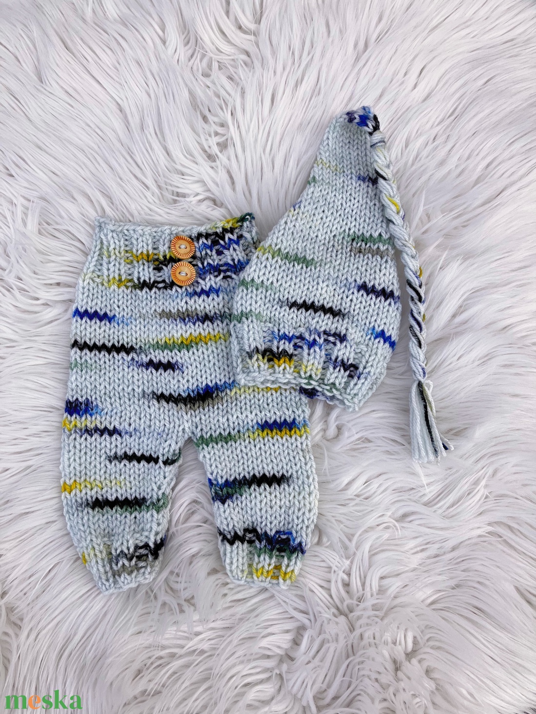 Újszülött nadrág sapkával - ruha & divat - babaruha & gyerekruha - babafotózási ruha és kellék - Meska.hu