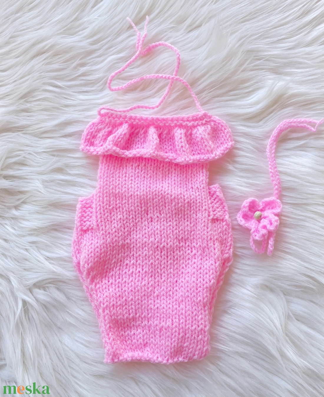 Újszülött body hajpánttal - ruha & divat - babaruha & gyerekruha - babafotózási ruha és kellék - Meska.hu