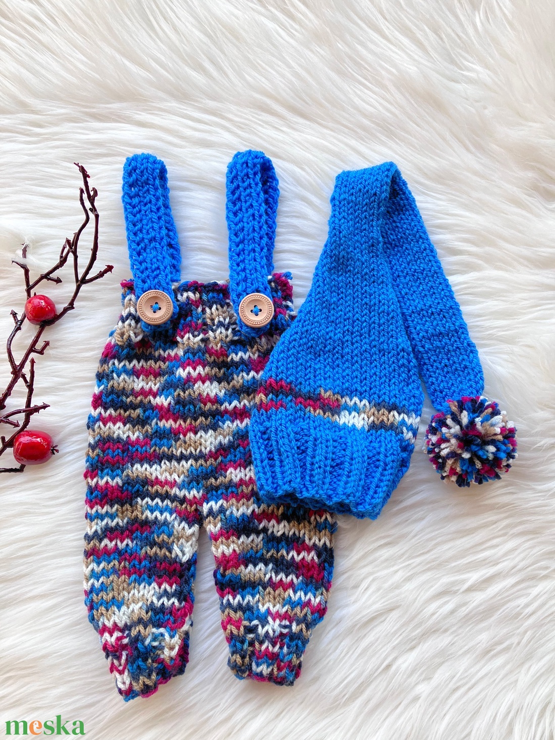 Újszülött nadrág sapkával  - ruha & divat - babaruha & gyerekruha - babafotózási ruha és kellék - Meska.hu