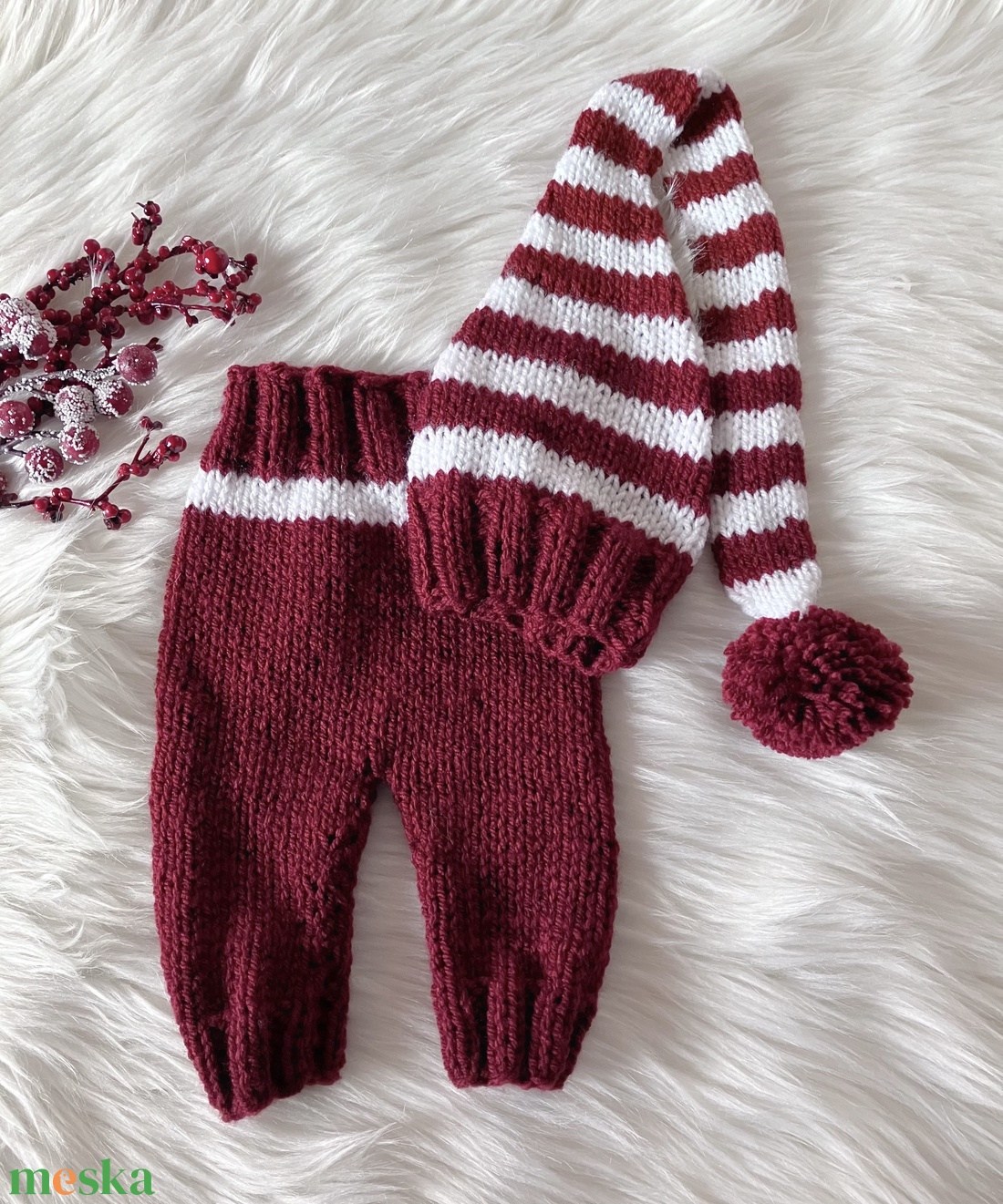 Újszülött nadrág sapkával - ruha & divat - babaruha & gyerekruha - babafotózási ruha és kellék - Meska.hu