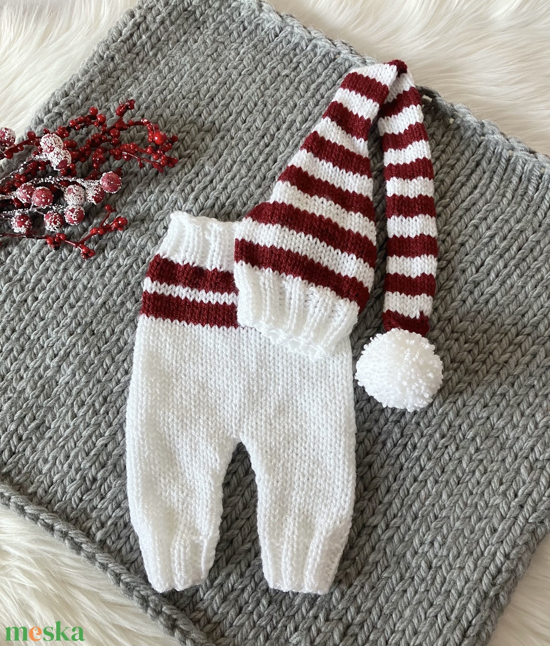 Újszülött nadrág sapkával - ruha & divat - babaruha & gyerekruha - babafotózási ruha és kellék - Meska.hu