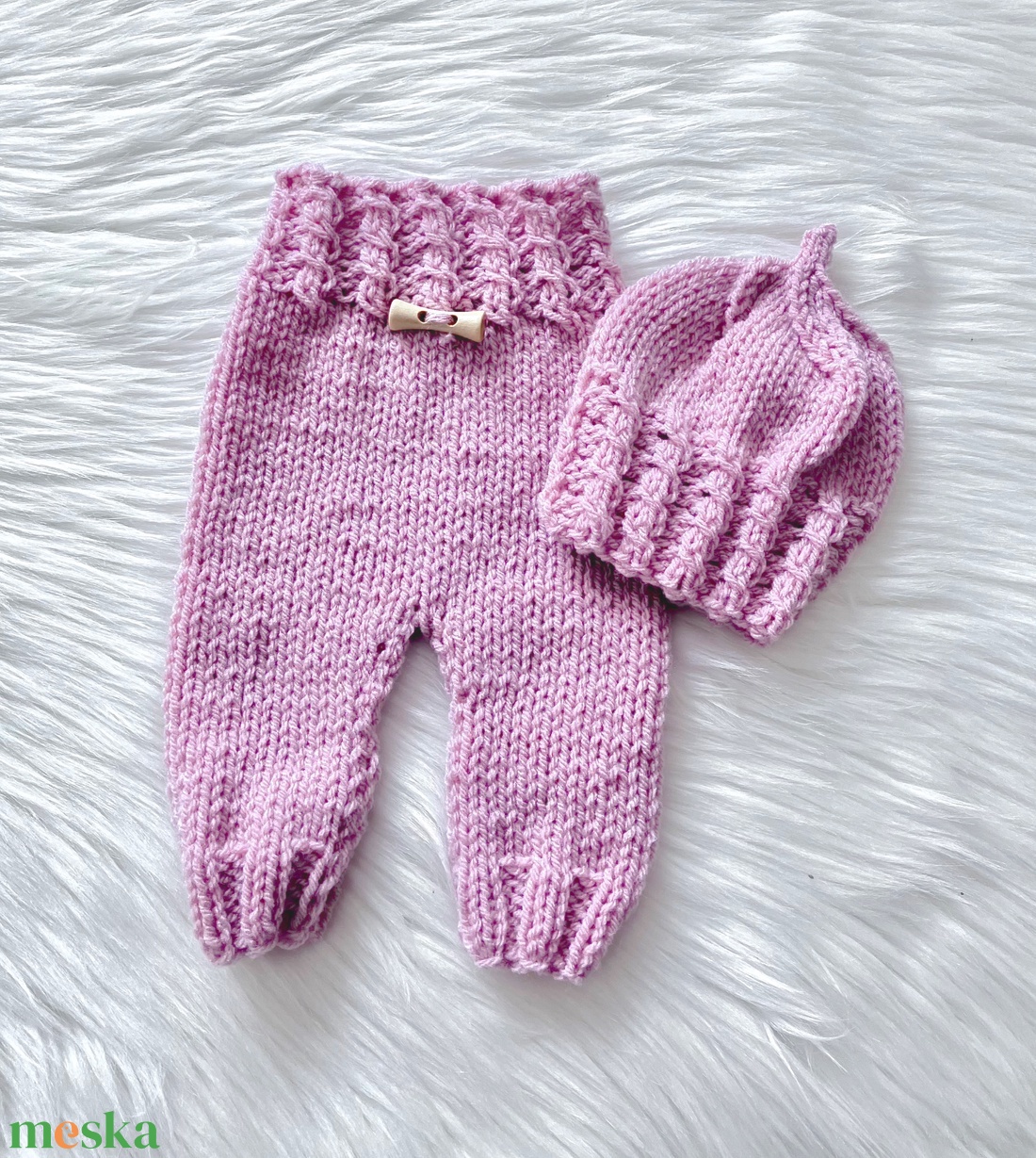 Újszülött nadrág sapkával - ruha & divat - babaruha & gyerekruha - babafotózási ruha és kellék - Meska.hu