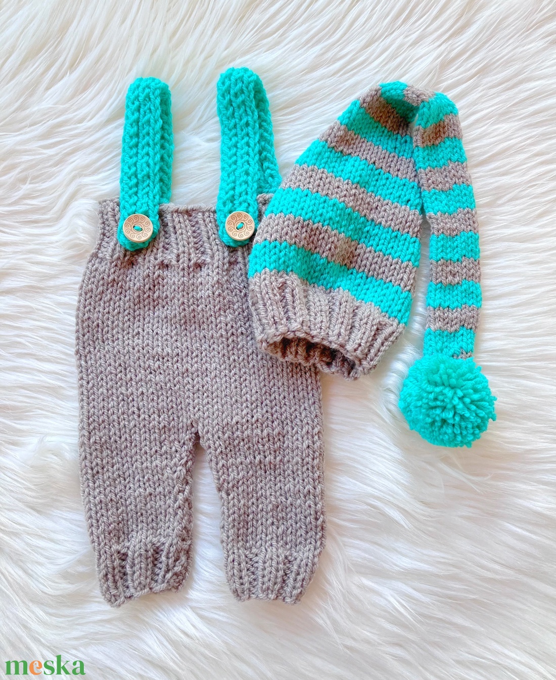 Újszülött nadrág sapkával - ruha & divat - babaruha & gyerekruha - babafotózási ruha és kellék - Meska.hu