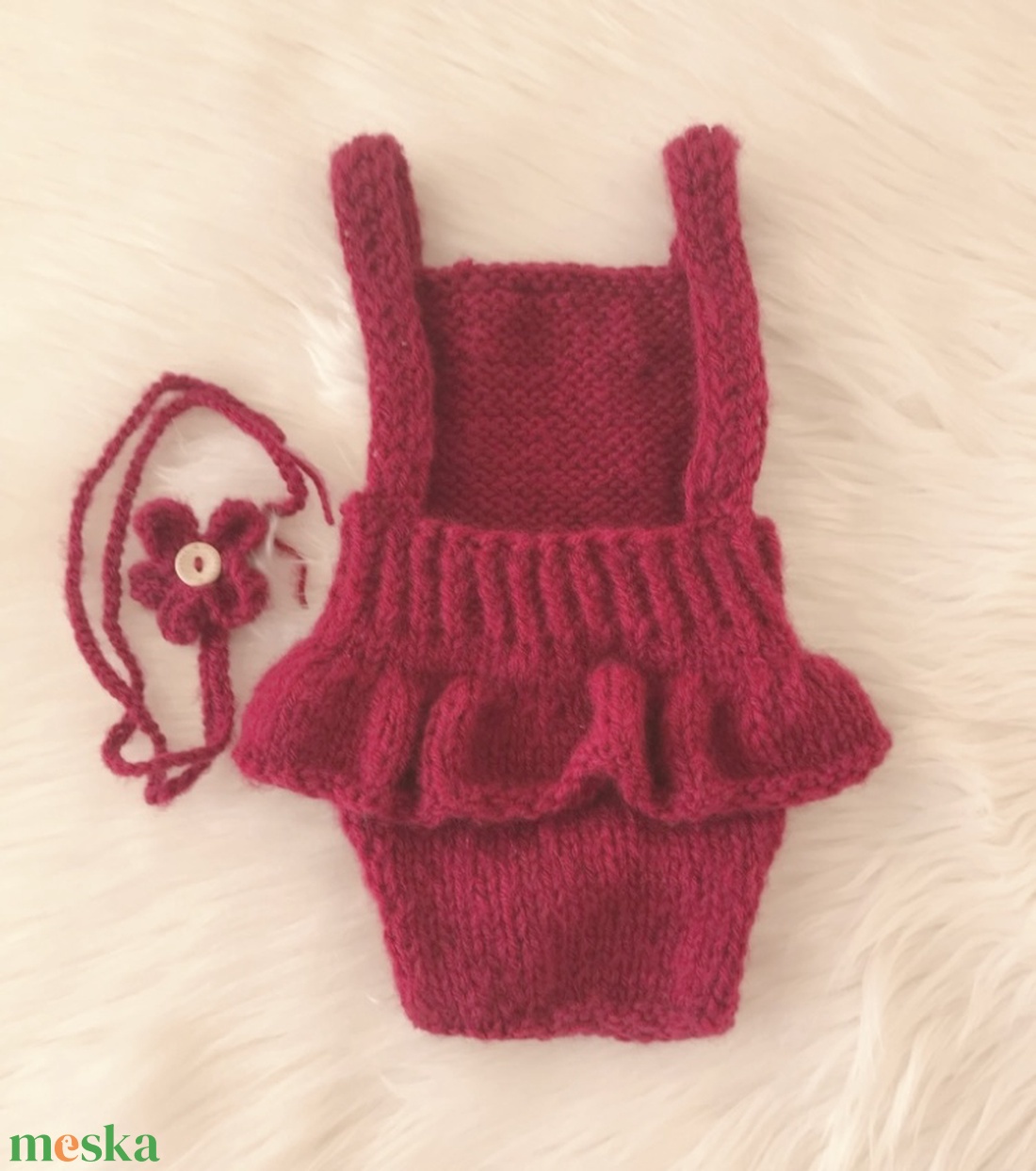 Újszülött nadrág hajpánttal - ruha & divat - babaruha & gyerekruha - babafotózási ruha és kellék - Meska.hu