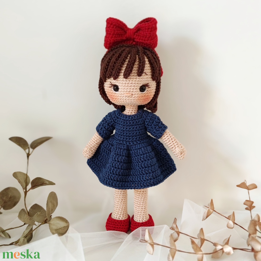 Horgolt baba kék ruhában - játék & sport - baba & babaház - öltöztethető baba - Meska.hu