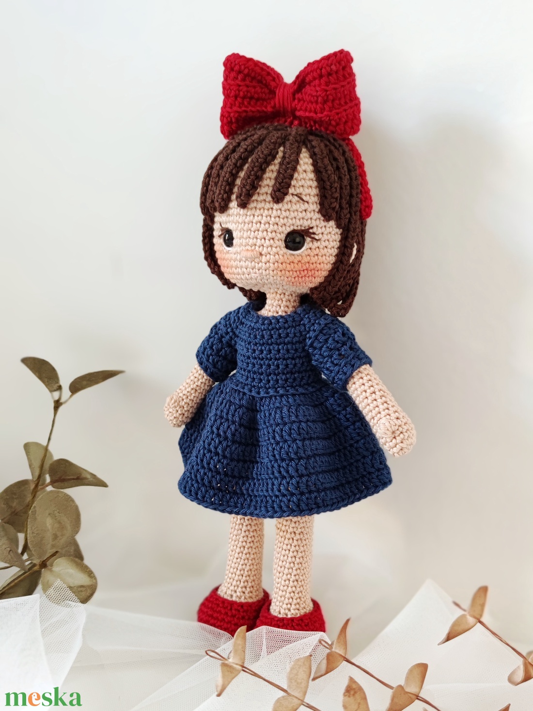 Horgolt baba kék ruhában - játék & sport - baba & babaház - öltöztethető baba - Meska.hu