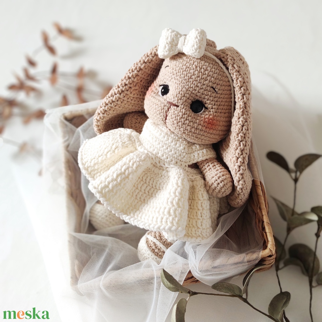 Horgolt nyuszi - baba - mama - baba játékok - szundikendő, alvóka - Meska.hu