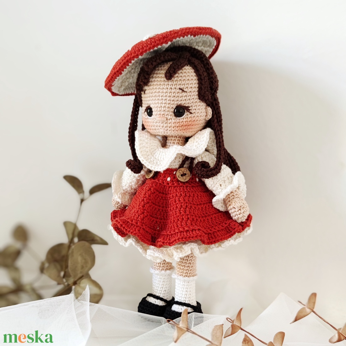 Horgolt Gomba Kislány - játék & sport - baba & babaház - öltöztethető baba - Meska.hu