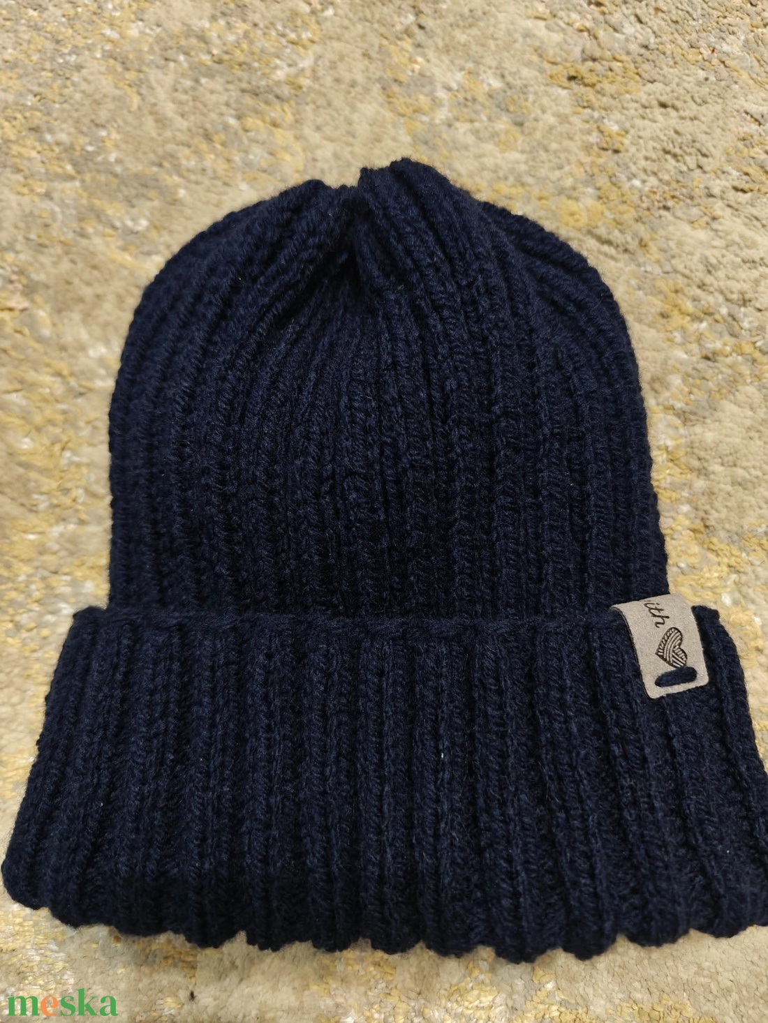 Sötétkék meleg, unisex  sapka - ruha & divat - sál, sapka, kendő - sapka - Meska.hu