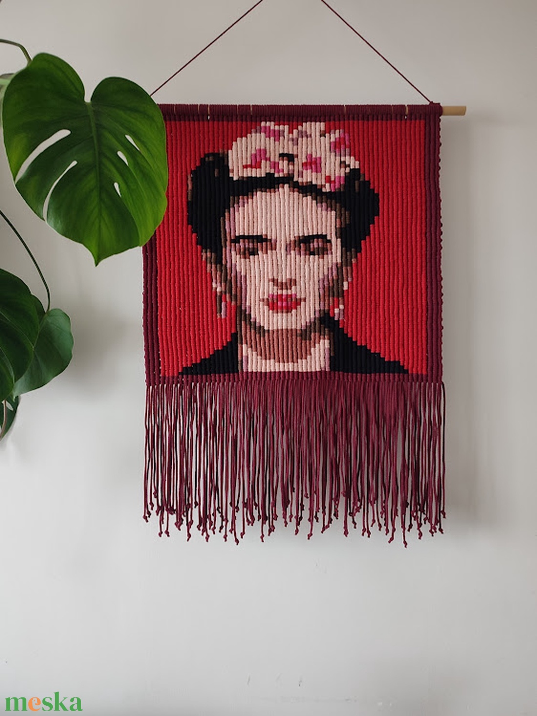 Frida Kahlo makramé falikép - otthon & életmód - dekoráció - fali és függő dekoráció - falra akasztható dekor - Meska.hu Frida Kahlo makramé falikép - otthon & életmód - dekoráció - fali és függő dekoráció - falra akasztható dekor - Meska.hu