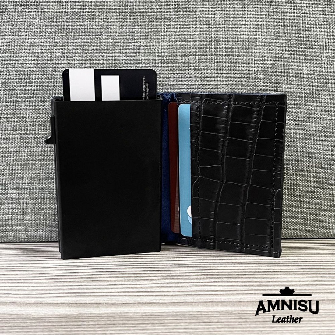 Fekete alumínium irattartós pénztárca - táska & tok - pénztárca & más tok - pénztárca - női pénztárca - Meska.hu