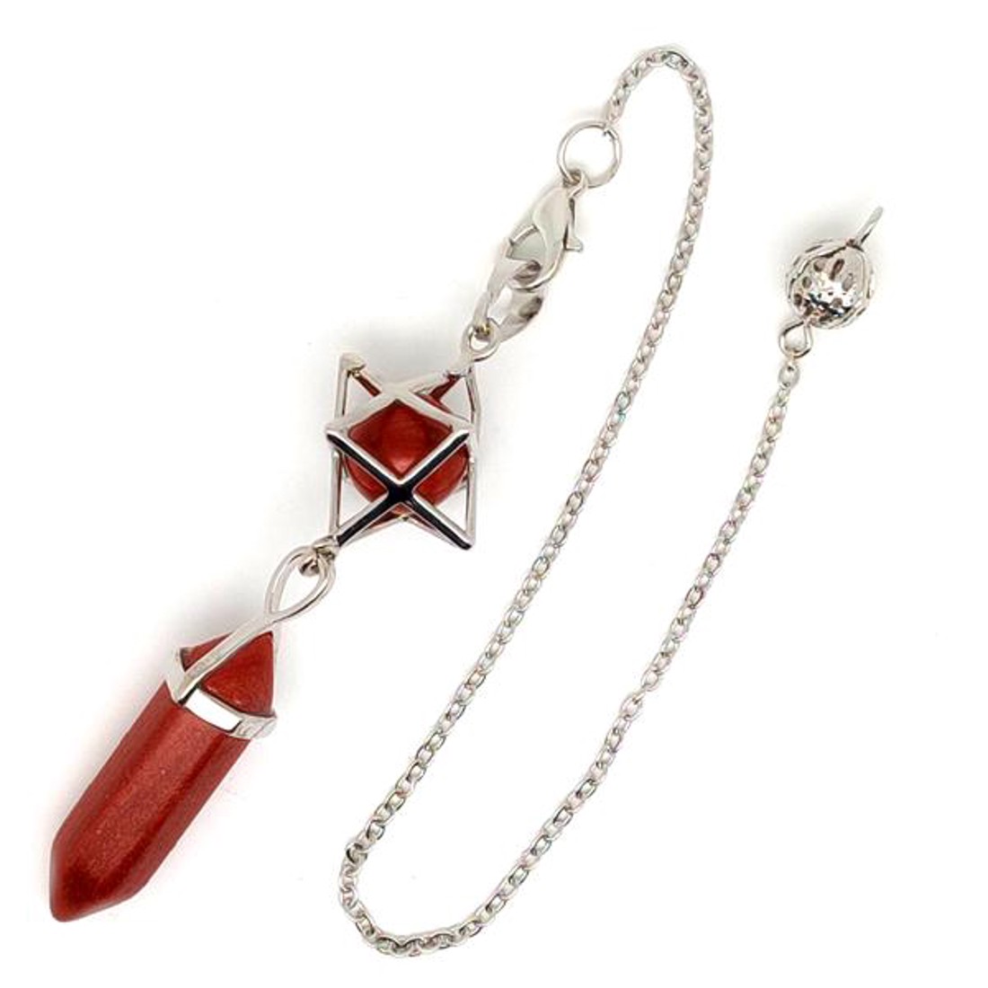 Inga csúcs merkaba Jáspis vörös 8x35mm - otthon & életmód - dekoráció - spiritualitás - inga - Meska.hu