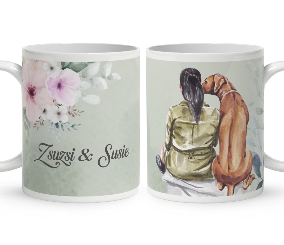 Kérd a neveddel - Piknik a kutyámmal mintás bögre - otthon & életmód - konyhafelszerelés, tálalás - tálalás - bögre & csésze - Meska.hu